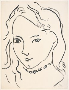 Retrato de Margarida, c. 1906-1907 (pincel e tinta da China sobre papel) de Henri Matisse