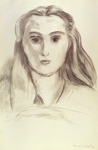 Retrato de uma jovem mulher com o cabelo solto (L.N. Delektorskaya) de Henri Matisse