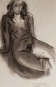 Mulher nua sentada
