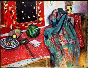 Natureza morta com um tapete vermelho de Henri Matisse