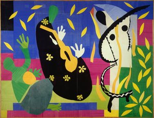 Tristesse du roi 1952 (Papiers gouachés, découpés, marouflés sur toile) de Henri Matisse