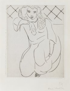 Mulher oriental de véu ajoelhada de Henri Matisse