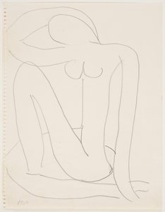 Mulher sentada com o braço na cabeça (lápis sobre papel) de Henri Matisse