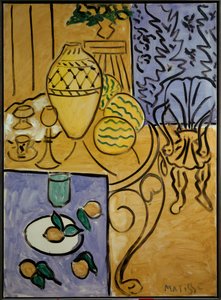 Interior amarelo e azul 1946 (óleo sobre tela) de Henri Matisse