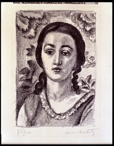 Rapariga jovem com caracóis castanhos de Henri Matisse