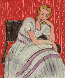Mulher jovem sentada com um vestido cinzento de Henri Matisse