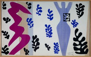 jazz - le lanceur de couteaux 1943 (Guache recortado e colado sobre papel montado em tela) de Henri Matisse