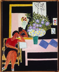 liseuse sur fond noir 1939 (óleo sobre tela) de Henri Matisse
