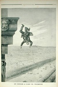 Um suicídio no Arco do Triunfo, do Le Petit Journal, 8 de maio de 1898 de Henri Meyer