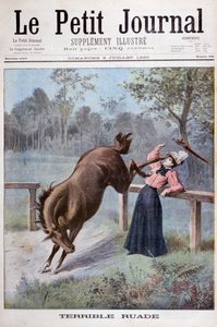 Uma jovem é chutada por um cavalo, 1898 de Henri Meyer