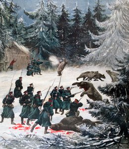 Ataque de urso, Rússia, 1892 de Henri Meyer