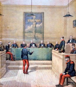 Capitão Dreyfus perante a corte marcial, 1894 de Henri Meyer