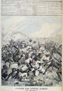 Destruição de uma expedição alemã à África - no "Le Petity Journal" de 10/03/1891 de Henri Meyer