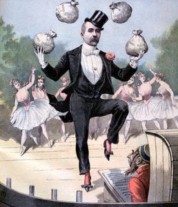 Georges Clemenceau fazendo malabarismos com dinheiro inglês, 1893 de Henri Meyer