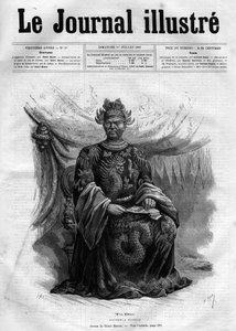 Retrato de Tu-Duc (Tu Duc) (1830-1883) Imperador de Annam (1848-1883) - Capa de "O Diário Ilustrado" de 1883 - Desenho de Henri Meyer (1844-1899) de Henri Meyer