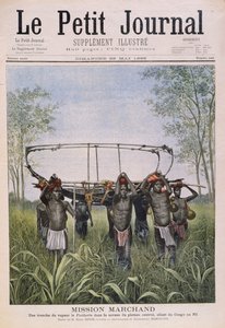 A Marchand Mission viajando do Congo para o Nilo, do Le Petit Journal, em 28 de maio de 1899 de Henri Meyer