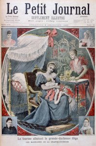 A czarina amamentando a Grã-duquesa Olga da Rússia, 1895 de Henri Meyer