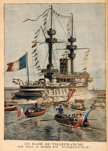 Villefranche Harbour, uma bola a bordo do Formidable, ilustração do Le Petit Journal, gravada por PHGV Michel, 1º de março de 1896 de Henri Meyer