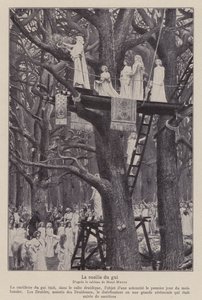 Druidas que cortam a névoa no sexto dia da Lua (litho) de Henri Paul (after) Motte
