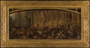 Lamartine empurra a bandeira vermelha no Hôtel de Ville, 25 de fevereiro