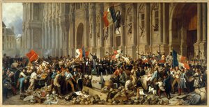 Lamartine recusando a bandeira vermelha em frente ao Hôtel de Ville, cerca de 1848 (óleo sobre tela)