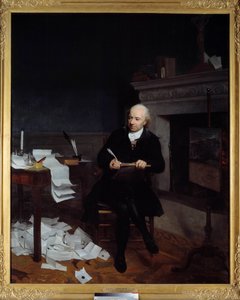 Portrait en pied de Jean Francois de la Marche (1729-1805), eveque de Leon Pintura de Henri-Pierre Danloux (1753-1809) Sol do século XVIII. 2,2x1,8 m - Retrato de Jean François de la Marche (1729-1805), Bispo de León (Bretanha). Pintura de Hen