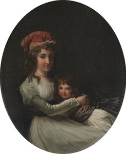 Retrato de uma mãe e uma filha, c. 1794-95 (óleo sobre tela) de Henri-Pierre Danloux