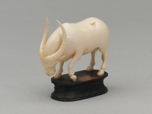 Bispo negro, peça de xadrez, Índia, 1820 por volta de