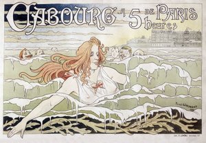 Cabourg à 5 h de Paris - Cartaz publicitário da Privat Livemont de Henri Henri Antoine Théodore Livemont