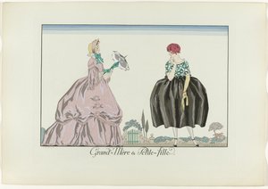 Avó e neta (título sobre o objecto)
Le Bonheur du Jour ou Les Graces à la Mode (título da série)