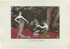 Le Bonheur du Jour ou Les Graces à la Mode: Le Goût des Laques. (título sobre o objecto)
Le Bonheur du Jour ou Les Graces à la Mode (título da série)