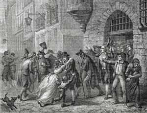 A libertação dos moderados, 1794, de "História da Revolução Francesa" por Louis Blanc (1811-82) gravada por Paul Jonnard (d.1902) 1847-62 de Henri Renaud