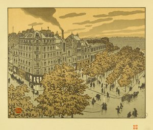 Do boulevard de Clichy [As trinta e seis vistas da Torre Eiffel] de Henri Rivière