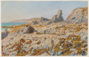 Praia de Pors Léonnec na maré baixa. Morgat de Henri Rivière