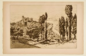 [A Basílica de Assis vista de La Rocca] de Henri Rivière