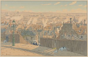 Paisagens parisienses: Paris vista de Montmartre de Henri Rivière