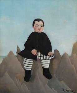Rapaz nas rochas de Henri Rousseau
