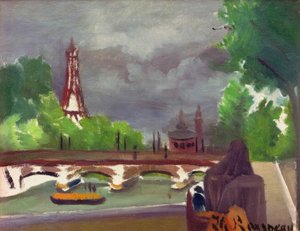 Esboço, vista da Torre Eiffel e Trocadero de Henri Rousseau