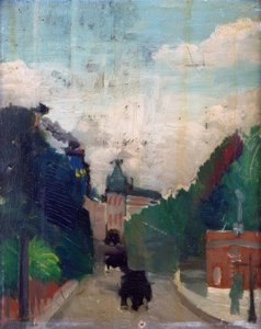 Esboço, vista do Palais du Métropolitain de Henri Rousseau