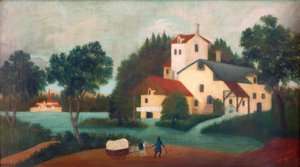 O engate na frente do moinho de Henri Rousseau