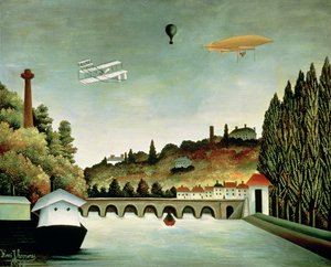Vista da ponte em Sevres e as colinas de Clamart, St. Cloud e Bellevue, 1908 de Henri Rousseau