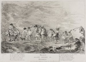 Recrutas que vão ingressar no Regimento, 1717 -26 de Henri-Simon Thomassin