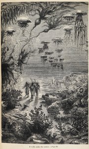 Ilustração para "20 000 Léguas Submarinas" escrita por Júlio Verne