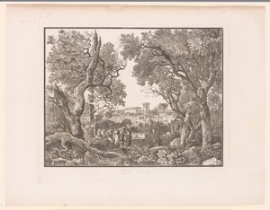 Paisagem com uma cidade ao fundo de Henri Thomann