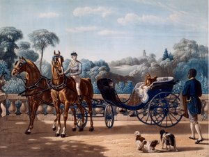 Cavalo e carruagem, primeiro semestre C19th de Henri dAinecy Montpezat