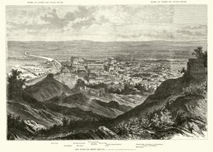 Roma vista do monte Caeliano no tempo de Júlio César (gravura)