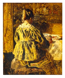 A refeição ou a mulher vista de trás (óleo sobre tela) de Henri de Braekeleer