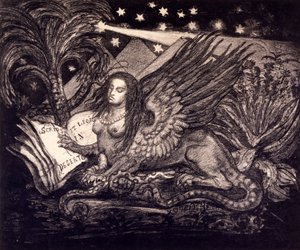 Esfinge, frontispício de &39;Hieróglifos e Poemas&39; por Rey de Gourment, 1894