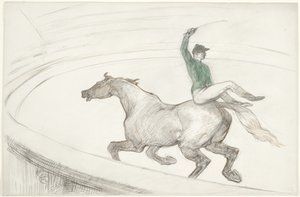 No Circo: Jockey (Au cirque: Jockey) de Henri de Toulouse Lautrec