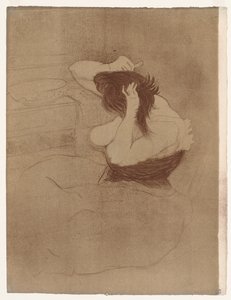 Elles: Mulher penteando o cabelo de Henri de Toulouse-Lautrec
